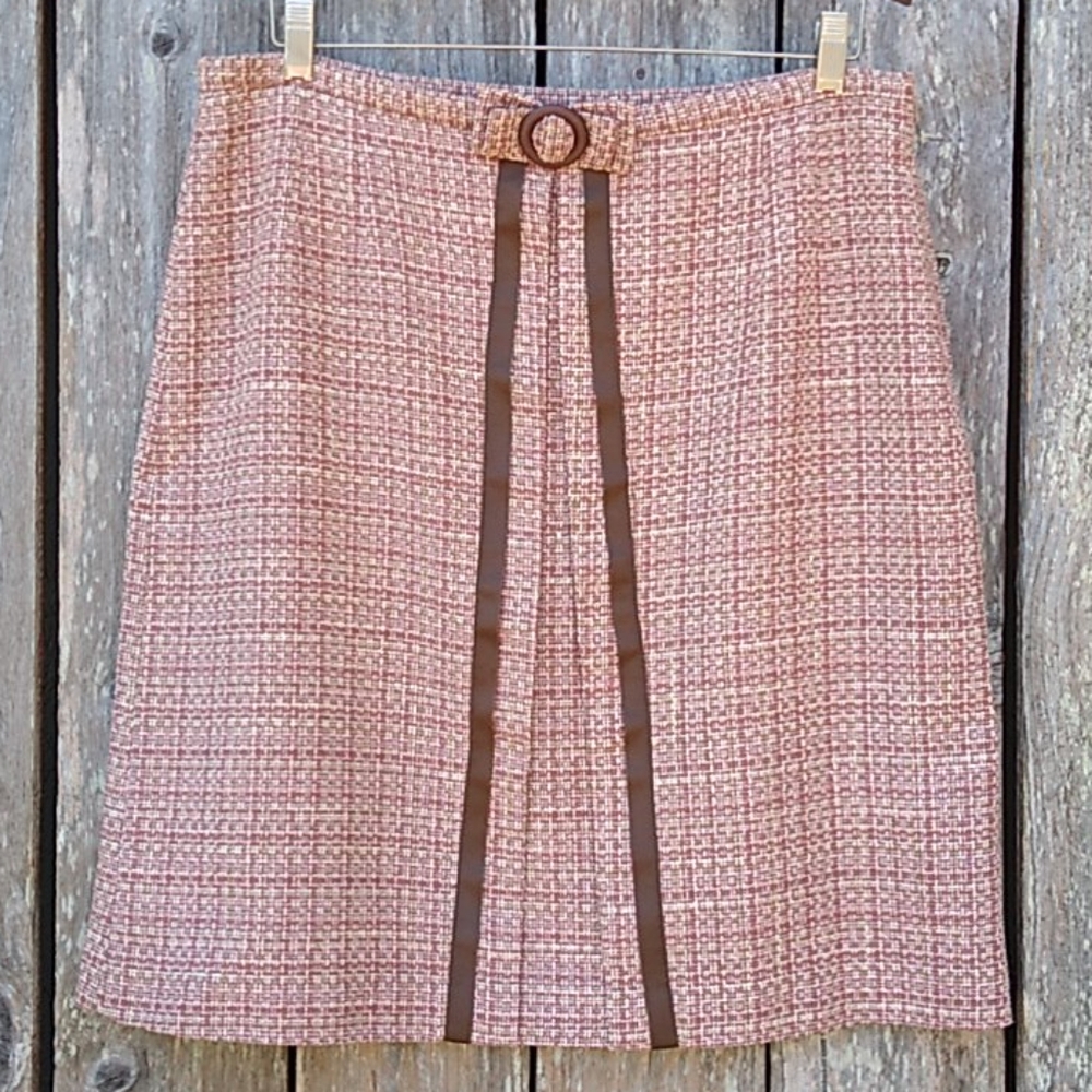 INC Tweed-y Retro Midi Skirt -14- NWT